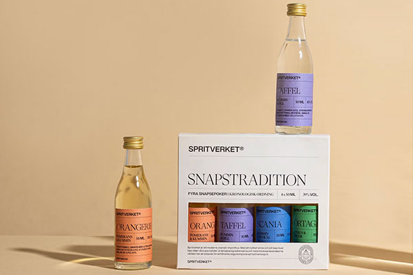 Snapstradition lila flaskor spritverket, Spritverket snaps